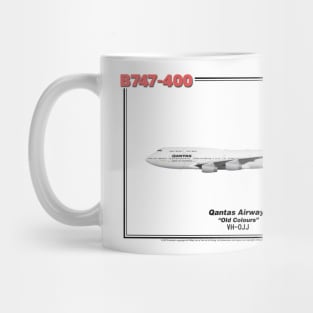 Boeing B747-400 - Qantas Airways "Old Colours" (Art Print) Mug